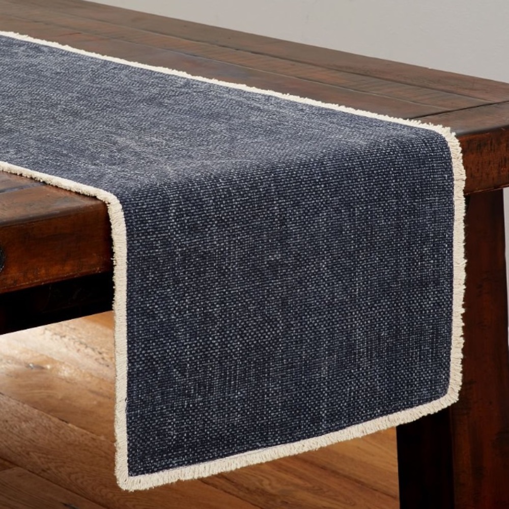 Pottery Barn Mason Cotton Fringe Table Runner